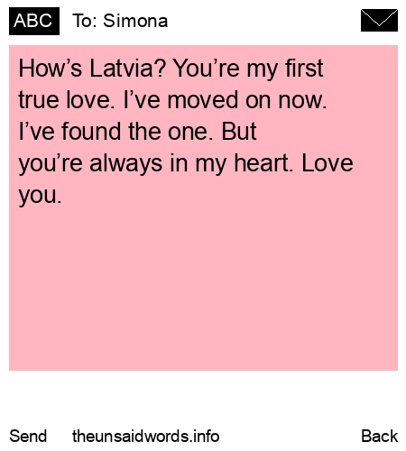 unsent message to Simona