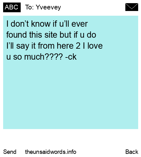 unsent message to Yveevey