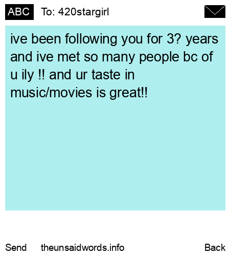 unsent message to 420stargirl