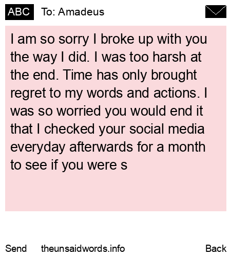 unsent message to Amadeus