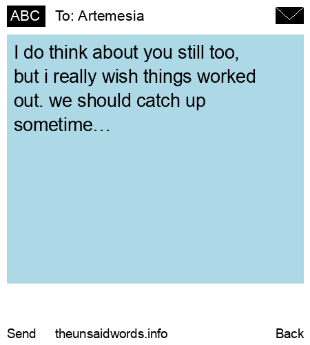 unsent message to Artemesia