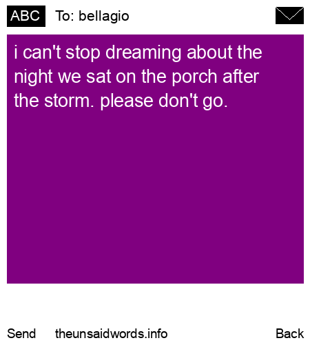 unsent message to bellagio