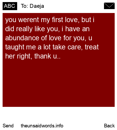 unsent message to Daeja