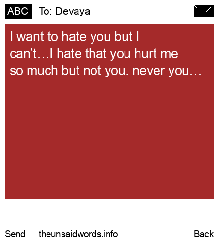unsent message to Devaya