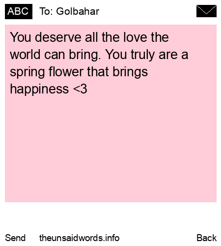 unsent message to Golbahar