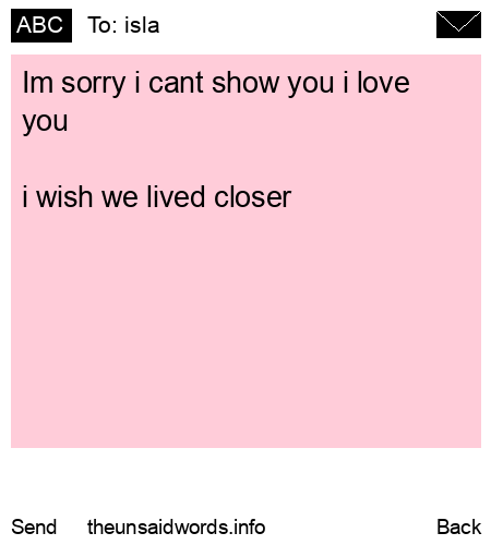 unsent message to isla