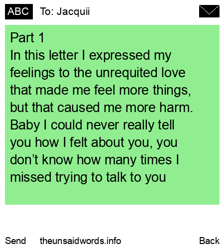 unsent message to Jacquii