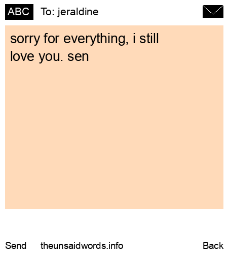 unsent message to jeraldine