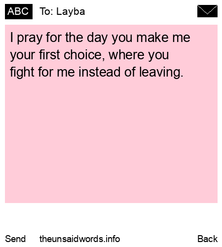 unsent message to Layba