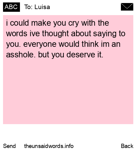 unsent message to Luisa