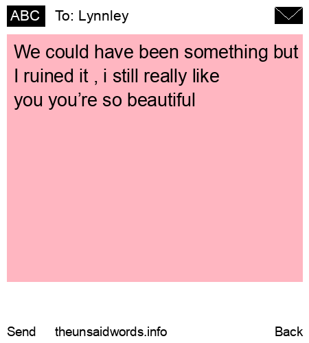 unsent message to Lynnley 