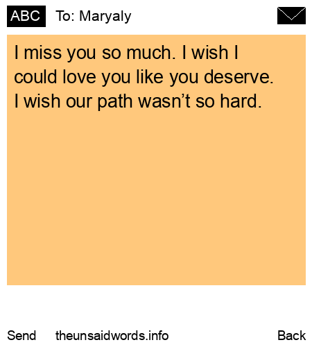 unsent message to Maryaly