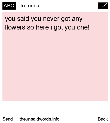 unsent message to oncar