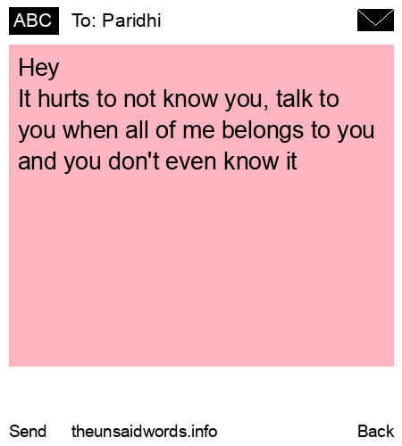 unsent message to Paridhi
