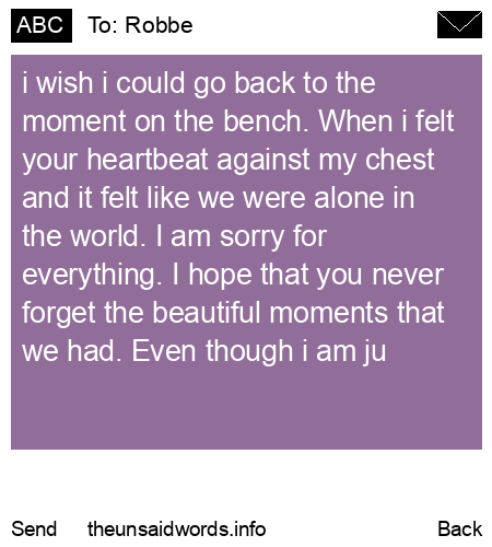 unsent message to Robbe