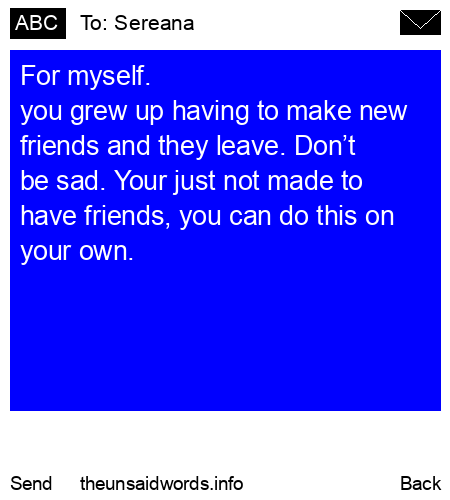 unsent message to Sereana