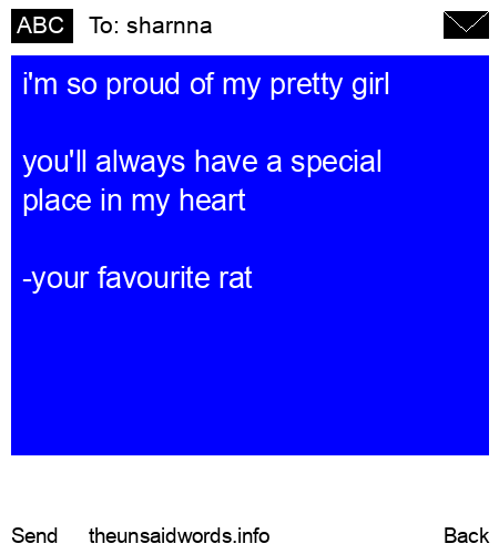 unsent message to sharnna