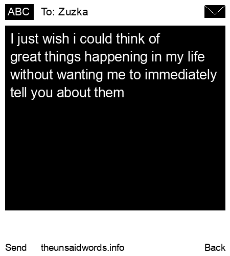 unsent message to Zuzka