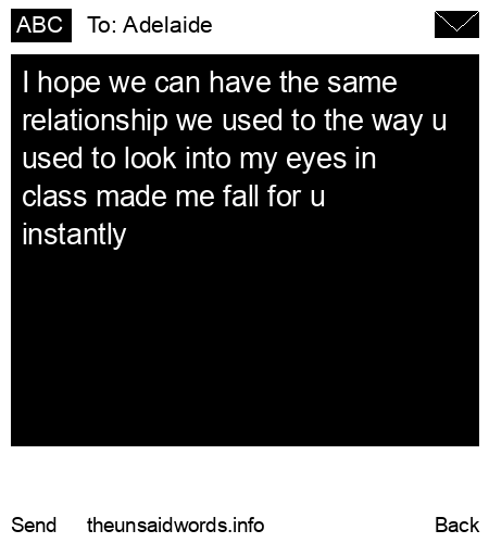 unsent message to Adelaide