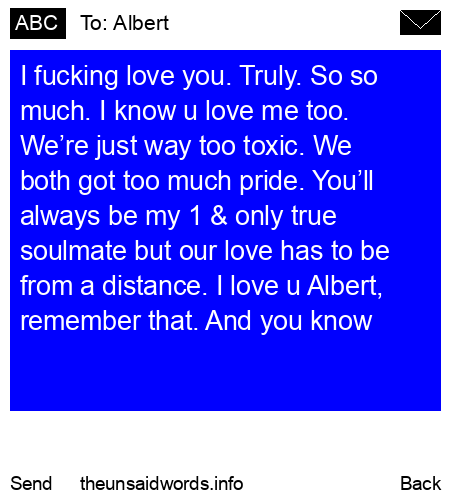 unsent message to Albert