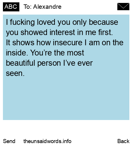 unsent message to Alexandre