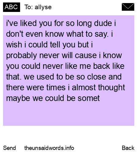 unsent message to allyse