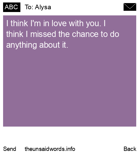 unsent message to Alysa
