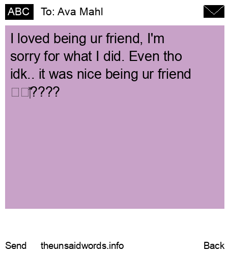 unsent message to Ava Mahl