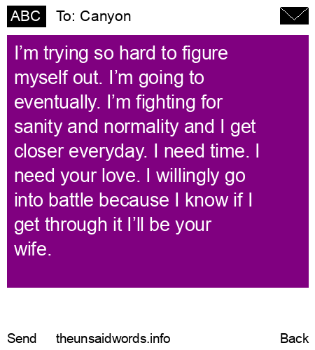 unsent message to Canyon