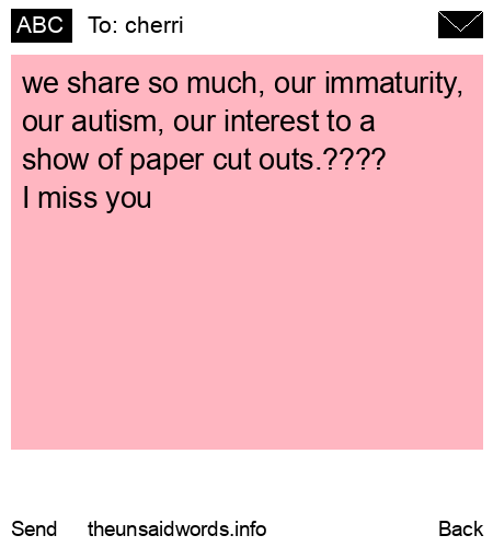 unsent message to cherri