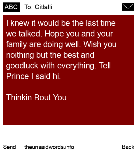 unsent message to Citlalli
