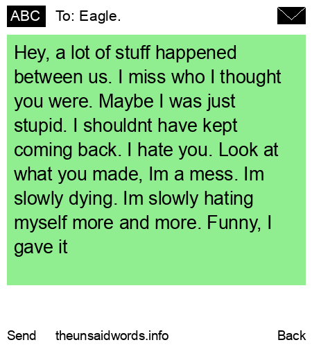 unsent message to Eagle.