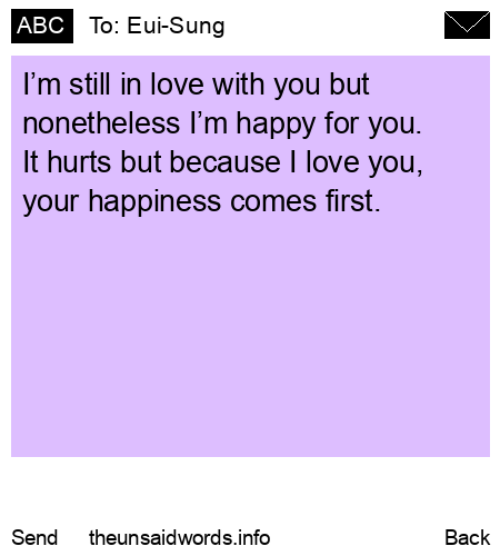 unsent message to Eui-Sung