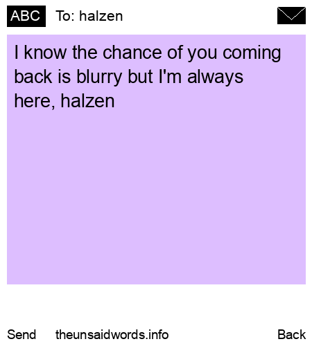 unsent message to halzen