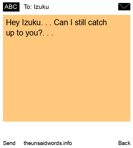 unsent message to Izuku