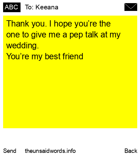 unsent message to Keeana