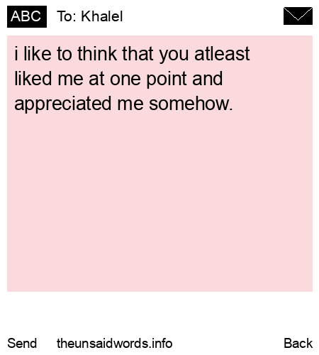 unsent message to Khalel