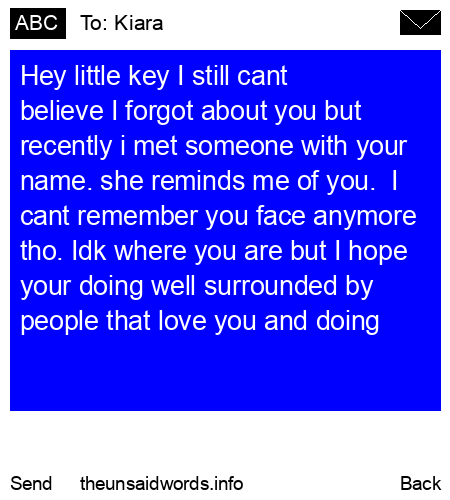 unsent message to Kiara