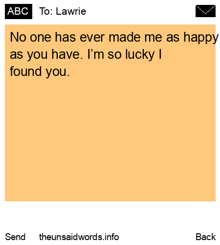 unsent message to Lawrie