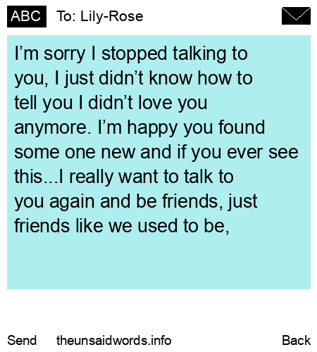 unsent message to Lily-Rose