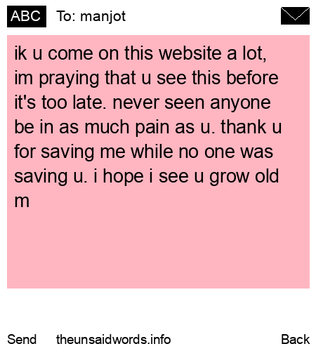 unsent message to manjot