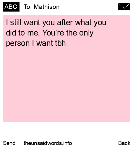 unsent message to Mathison