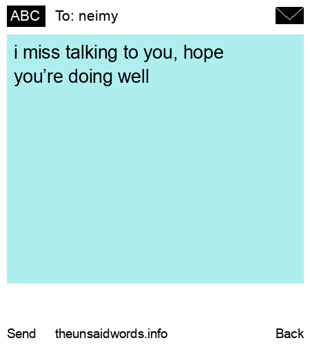 unsent message to neimy