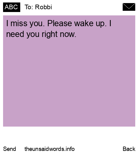 unsent message to Robbi