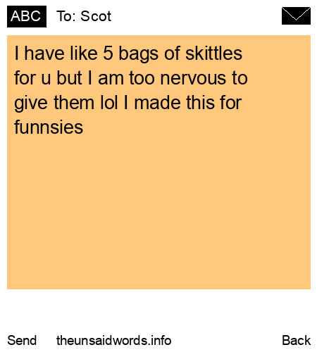 unsent message to Scot