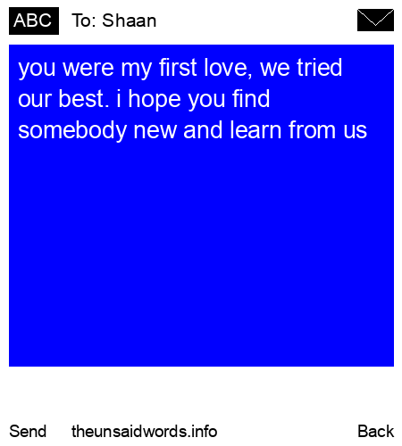 unsent message to Shaan