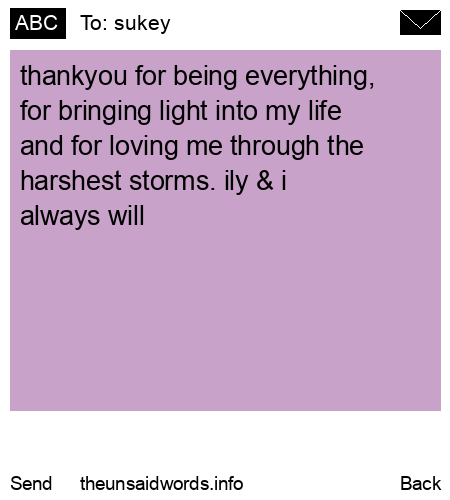 unsent message to sukey