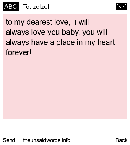 unsent message to zelzel