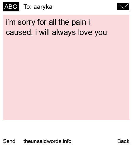 unsent message to aaryka