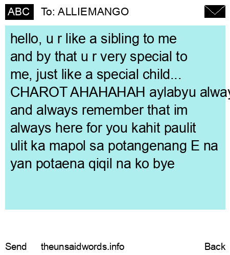 unsent message to ALLIEMANGO